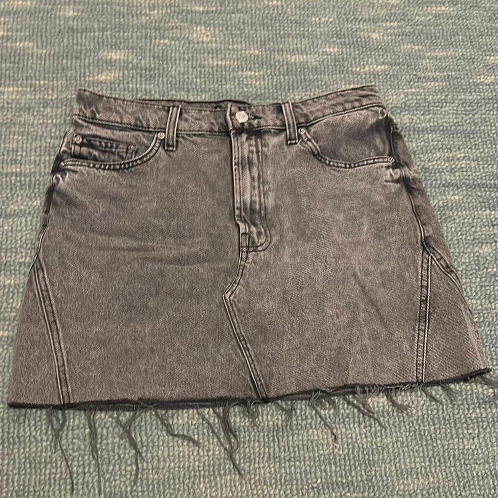 Gray Denim Skirt